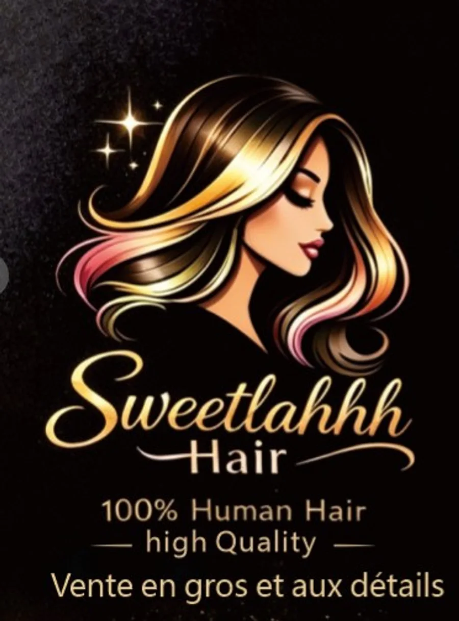 Logo Sweetlahhh Hair — 100% Human Hair, haute qualité